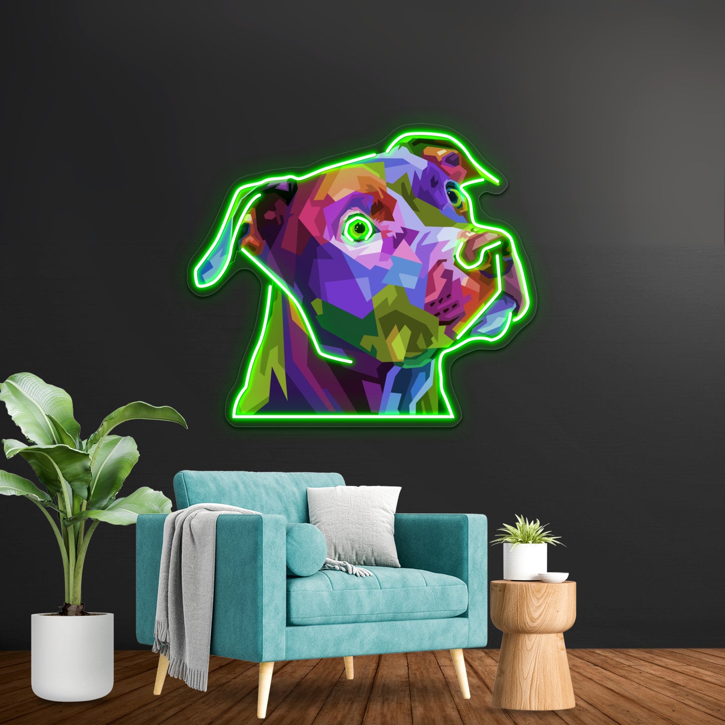 Pitbull Pop Artwork Led Neon Signs Custom