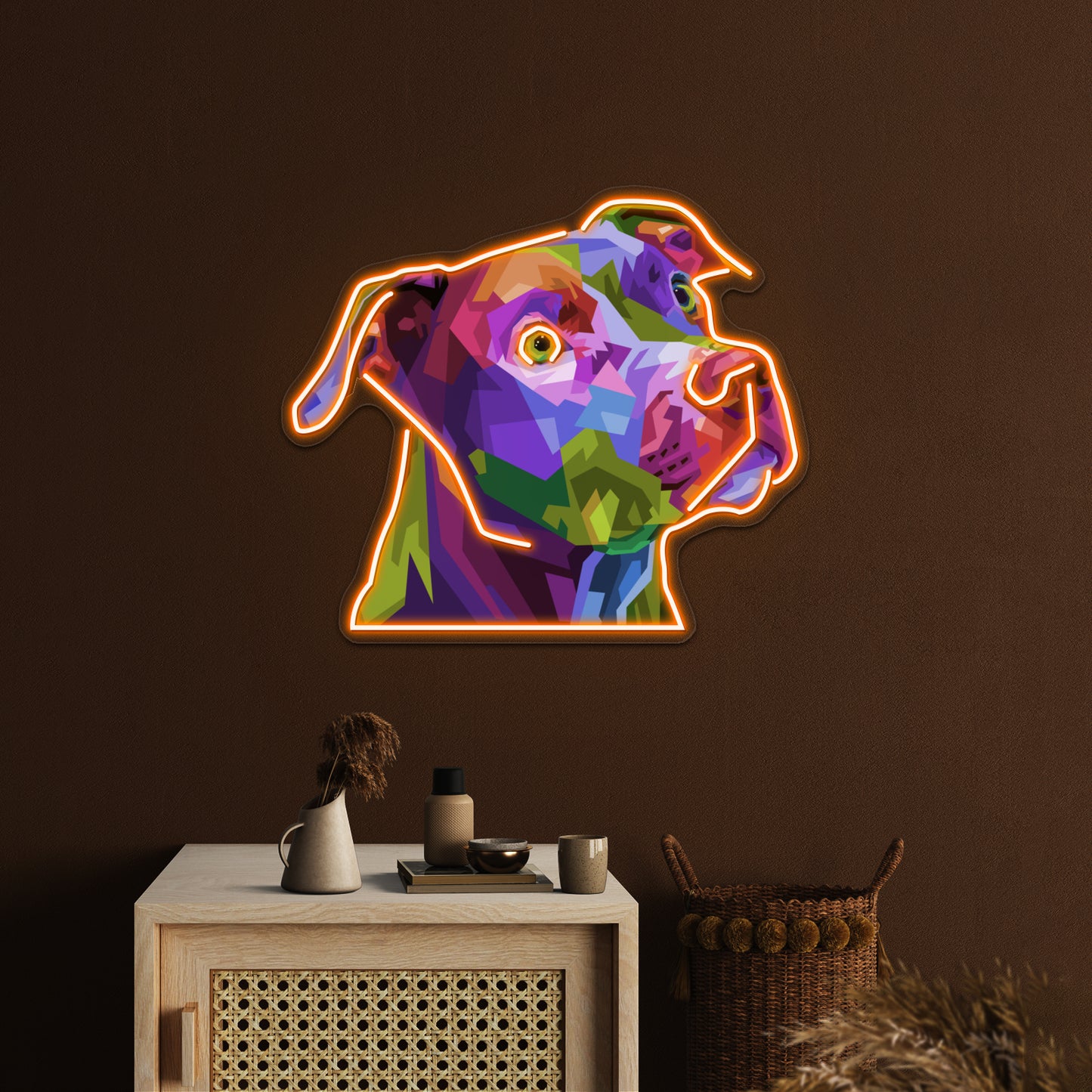 Pitbull Pop Artwork Led Neon Signs Custom