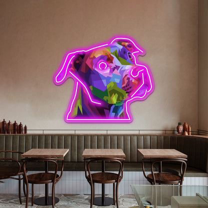 Pitbull Pop Artwork Led Neon Signs Custom