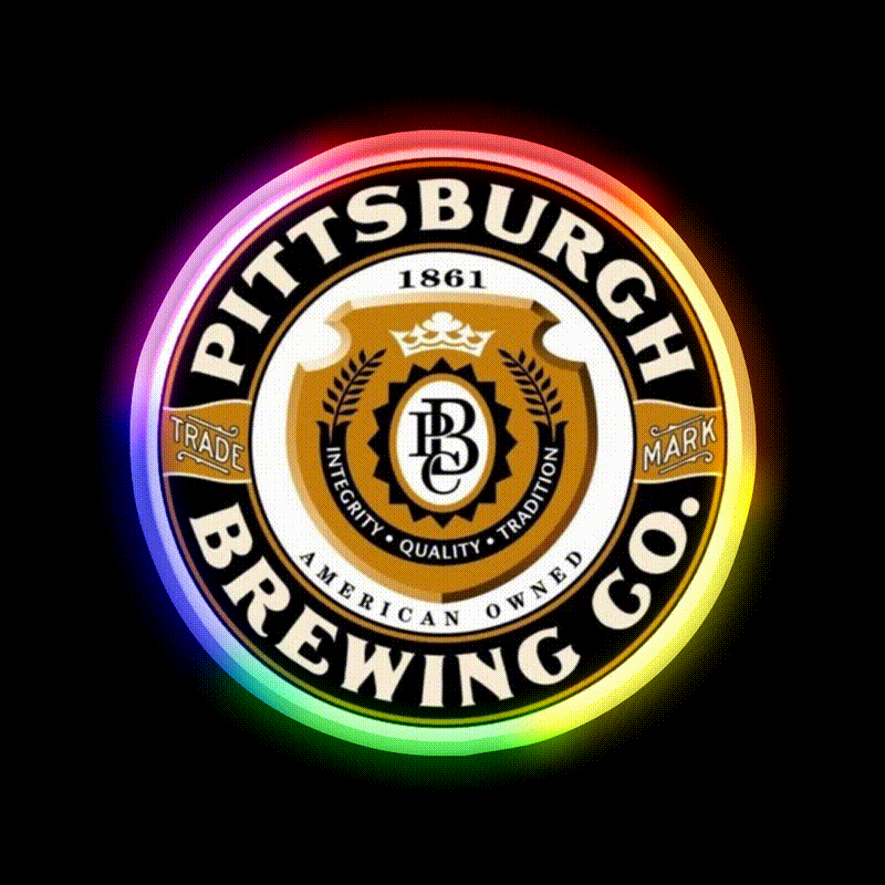 Pittsburgh Brewing Co Beer Bar Decor Led Neon Sign Rgb Color - LED neon sign close-up detail