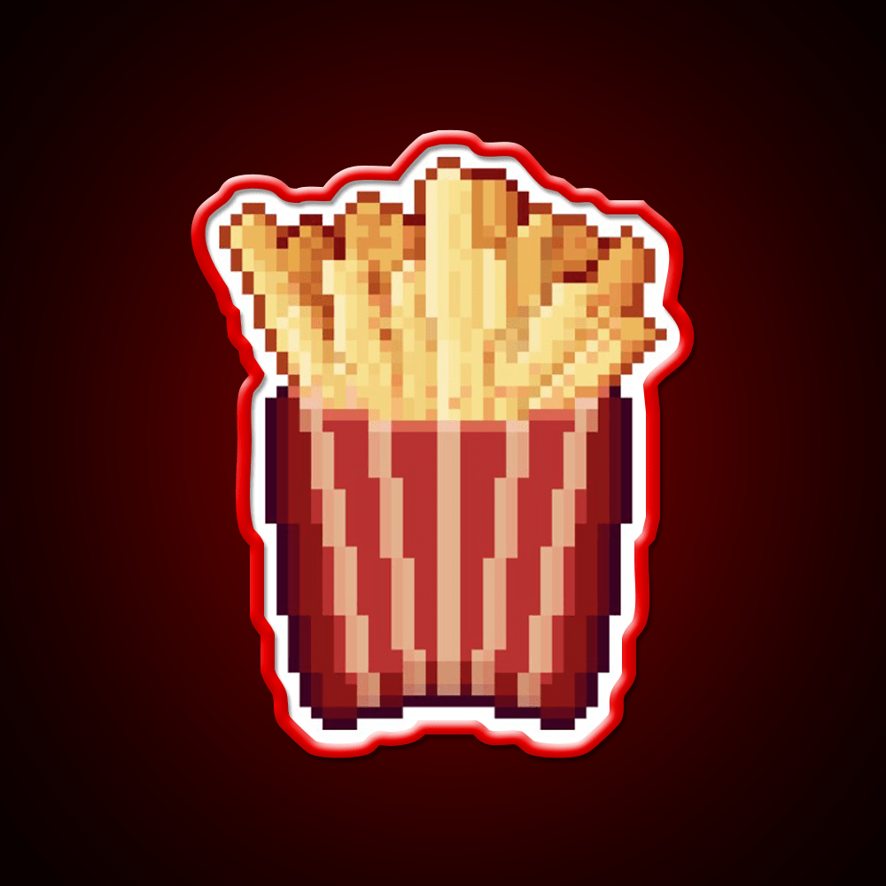 Pixel Art French Fries Snack Food Led Neon Sign Rgb Color - Shineneon