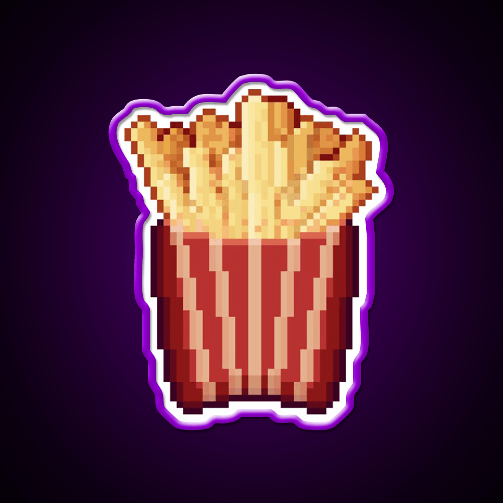 Pixel Art French Fries Snack Food Led Neon Sign Rgb Color - Shineneon