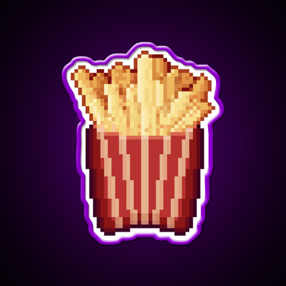 Pixel Art French Fries Snack Food Led Neon Sign Rgb Color - Shineneon