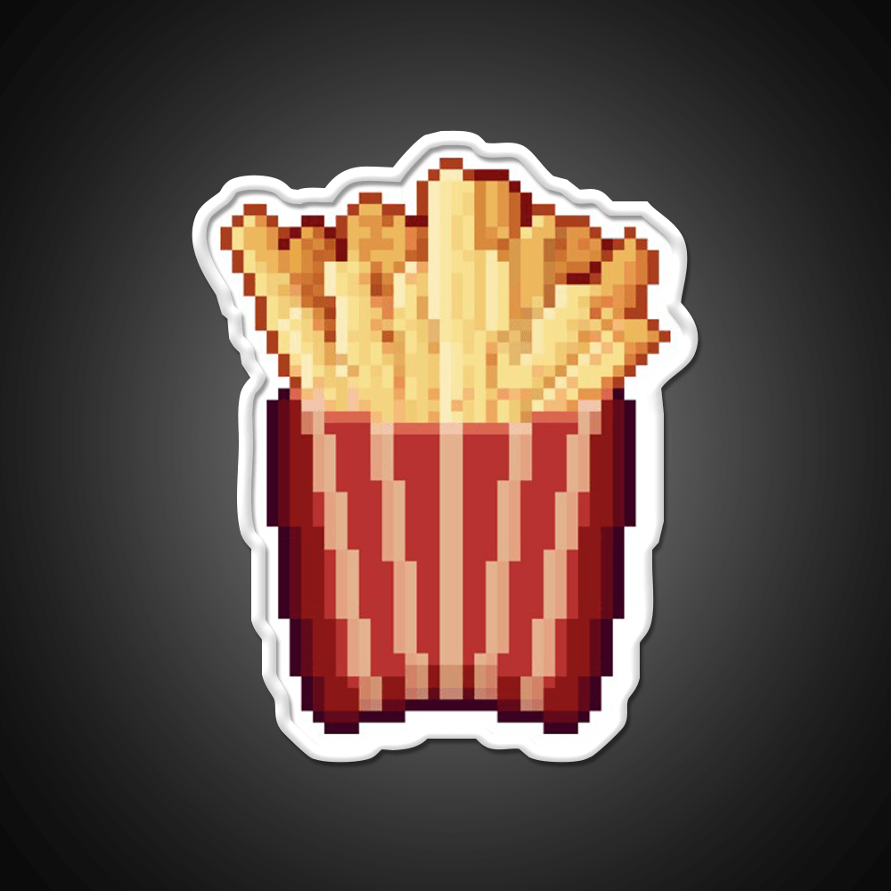 Pixel Art French Fries Snack Food Led Neon Sign Rgb Color - Shineneon
