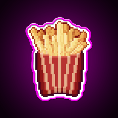 Pixel Art French Fries Snack Food Led Neon Sign Rgb Color - Shineneon