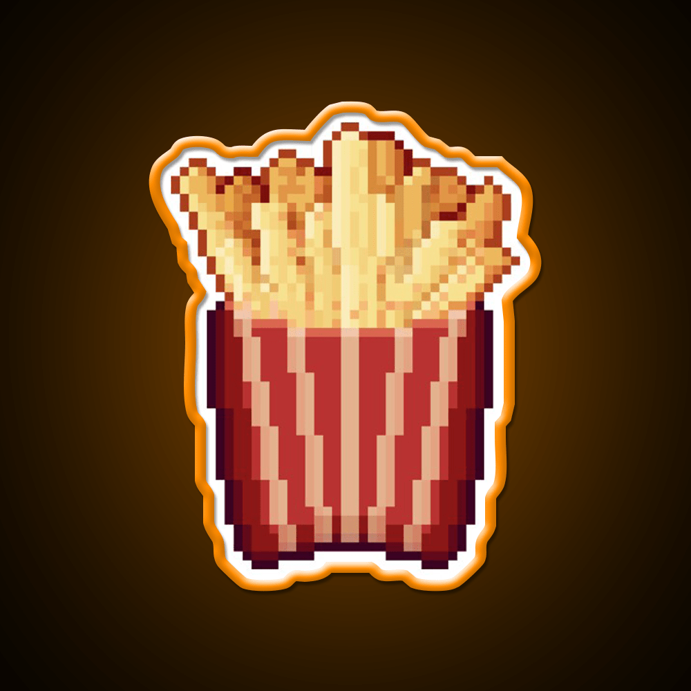 Pixel Art French Fries Snack Food Led Neon Sign Rgb Color - Shineneon