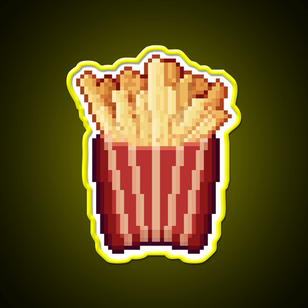 Pixel Art French Fries Snack Food Led Neon Sign Rgb Color - Shineneon