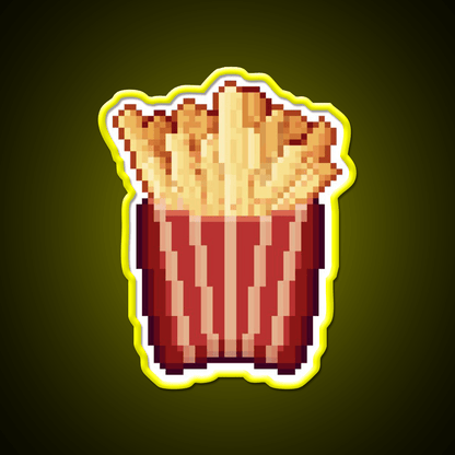 Pixel Art French Fries Snack Food Led Neon Sign Rgb Color - Shineneon