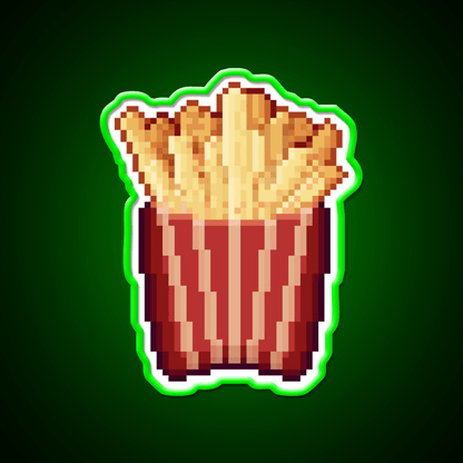 Pixel Art French Fries Snack Food Led Neon Sign Rgb Color - Shineneon