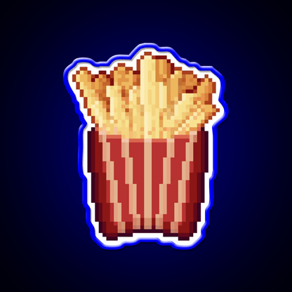 Pixel Art French Fries Snack Food Led Neon Sign Rgb Color - Shineneon