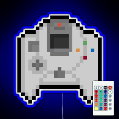 Pixel Dreamcast Controller Rgb Led Neon Sign Pop Wall Art