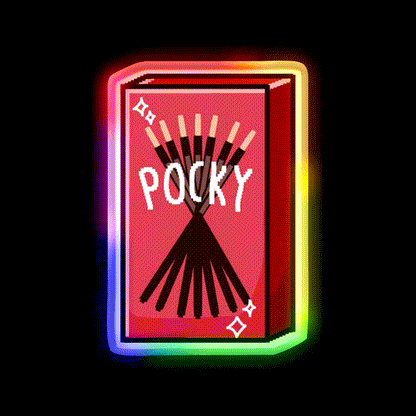 Pixel Pocky Snack Food Led Neon Sign Rgb Color - LED neon sign close-up detail