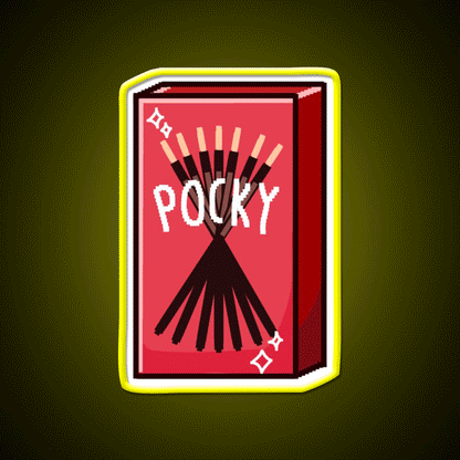 Pixel Pocky Snack Food Led Neon Sign Rgb Color - Custom LED neon sign front view