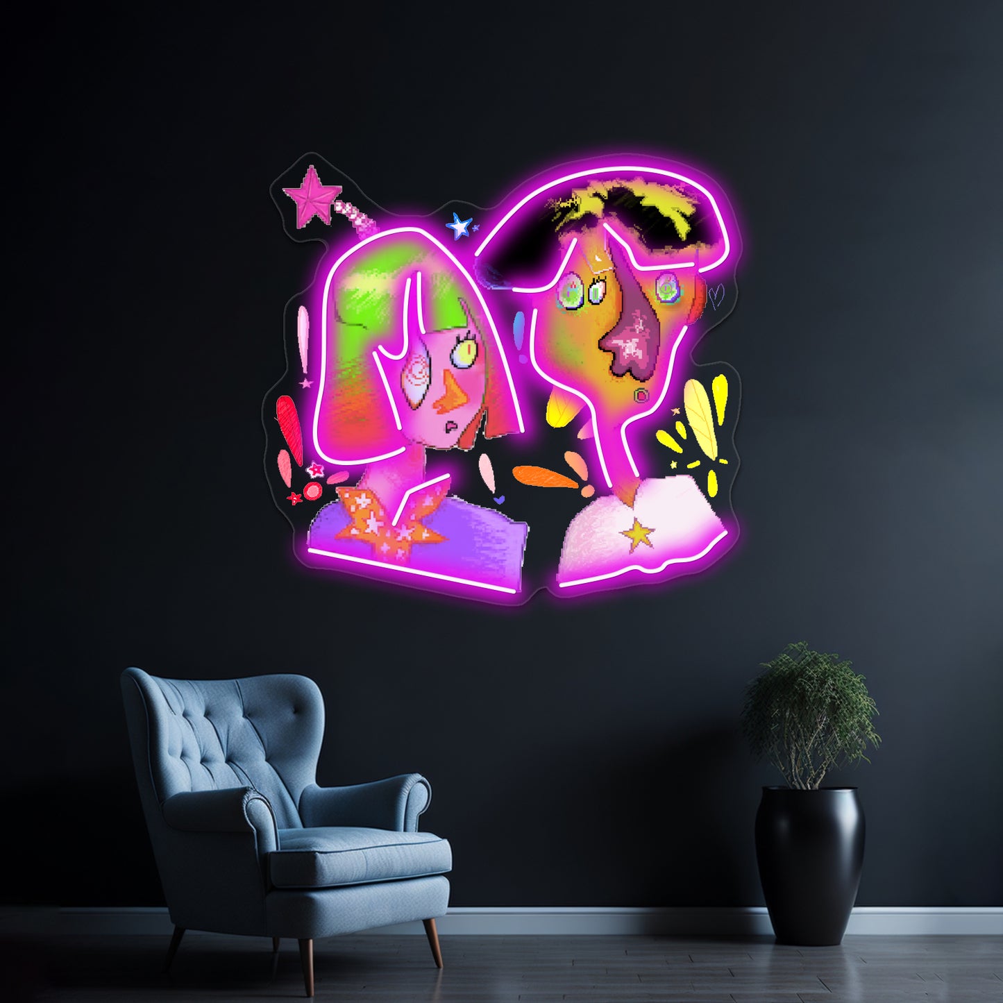 Pixel Ppl Wall Artwork Neon Signs