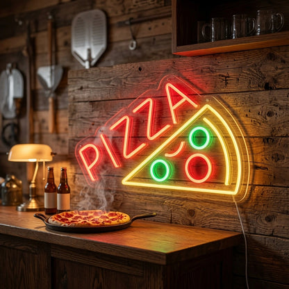 Pizza And Two Slices Of Pizza Wall Decor LED Neon Sign - 02 High-Converting Product Image