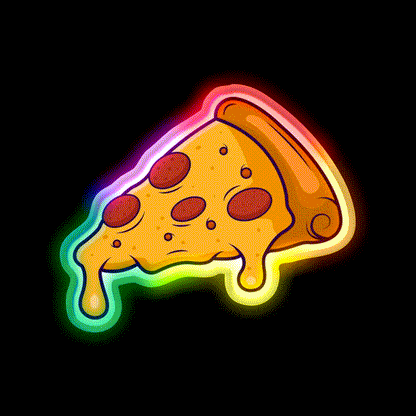Pizza Art Fast Food Led Neon Sign For Burger Place Rgb Color - LED neon sign close-up detail