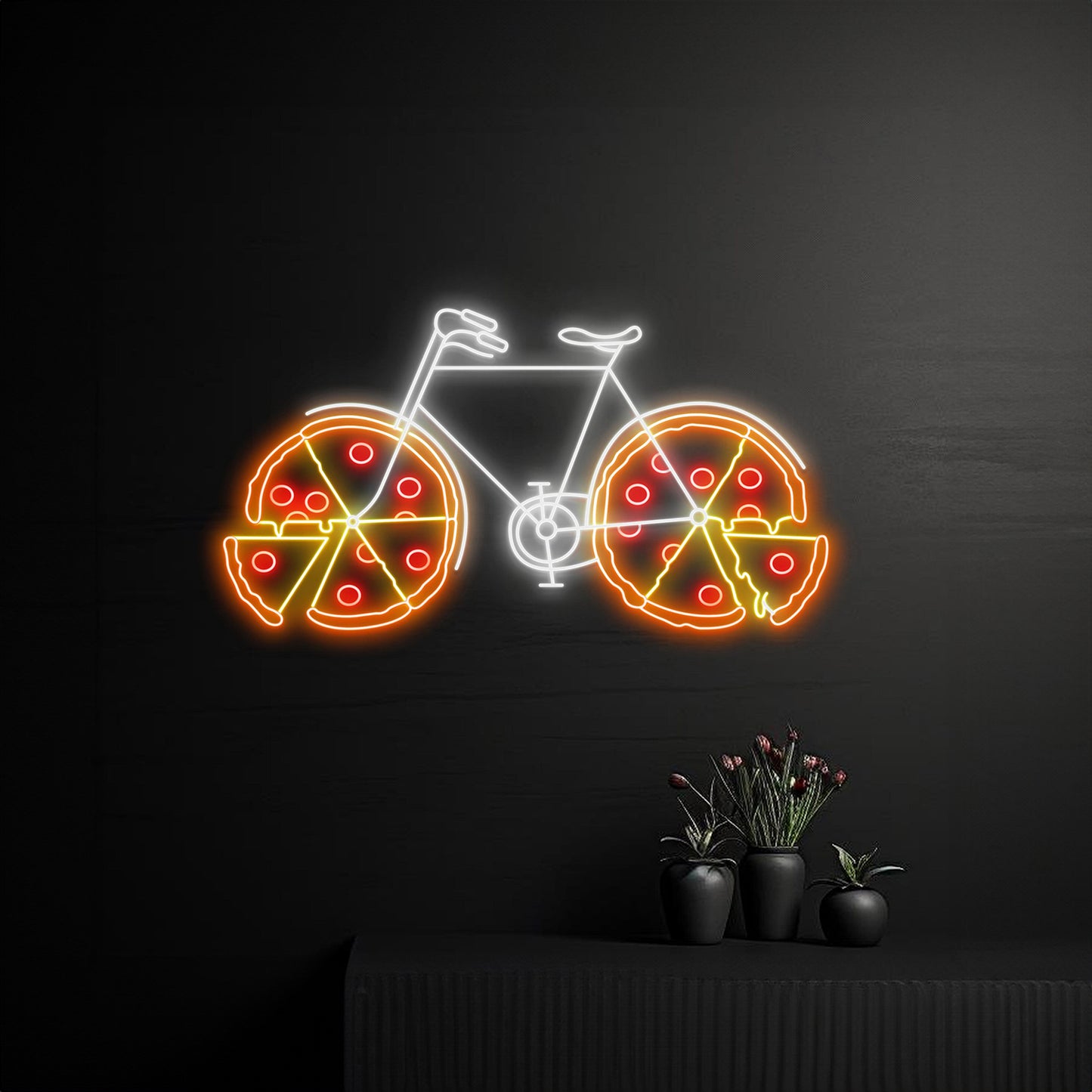 Pizza Bicycle Neon Sign