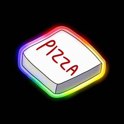 Pizza Box Fast Food Led Neon Sign For Burger Place Rgb Color