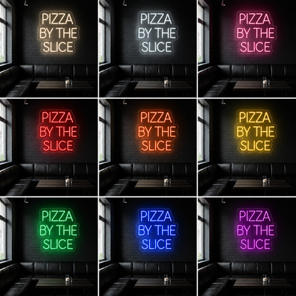 Pizza By The Slice LED Neon Sign Home Wall Art - 05 Color Grid