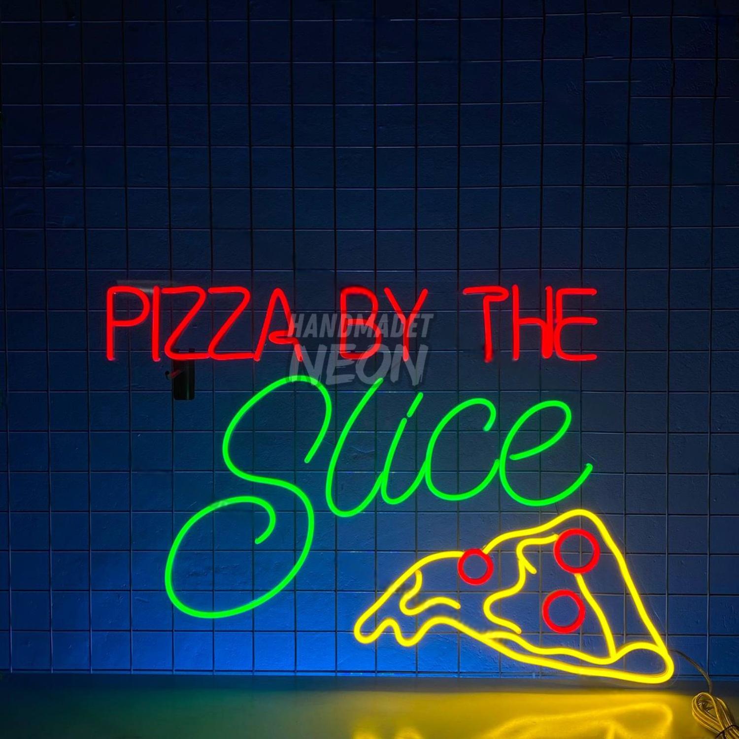 Pizza By The Slice Led Neon Sign Restaurant Neon Lights | Shineneon