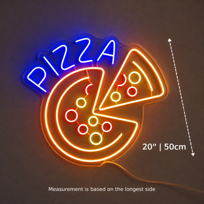 Pizza Circle Slice Neon Sign LED Neon Sign size image