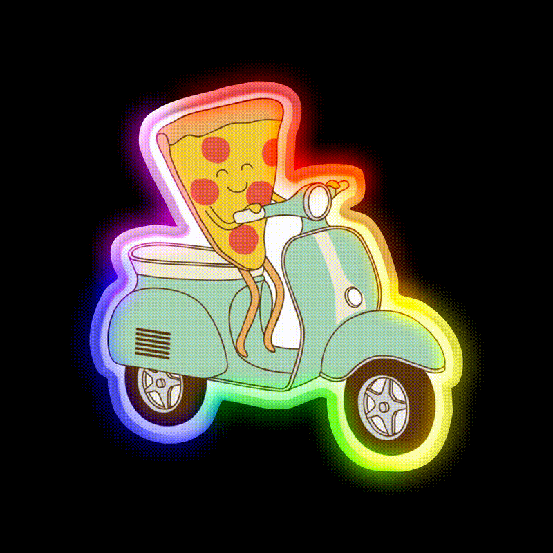 Pizza Delivery Fast Food Led Neon Sign For Burger Place Rgb Color