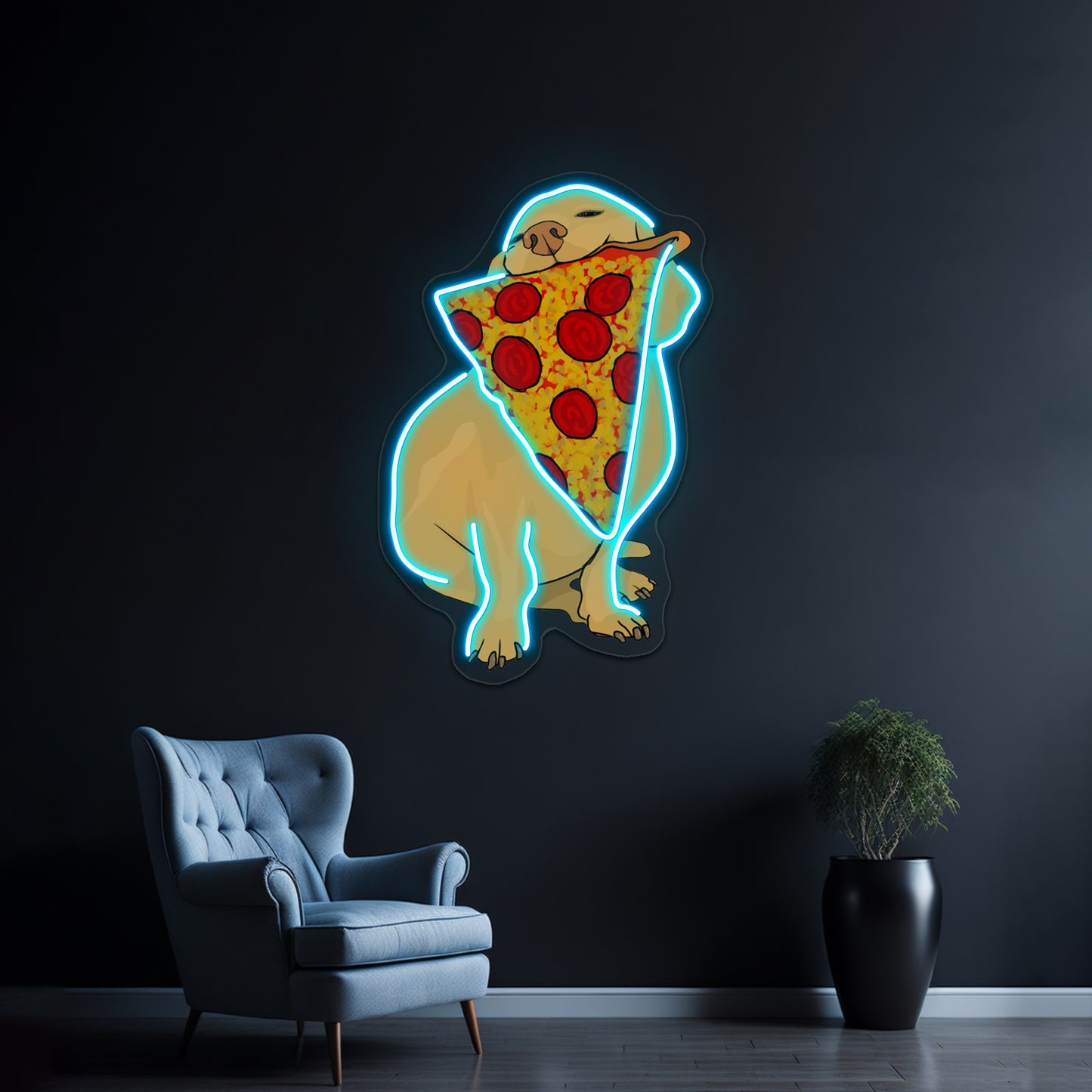 Pizza Dog Artwork Led Neon Signs Custom