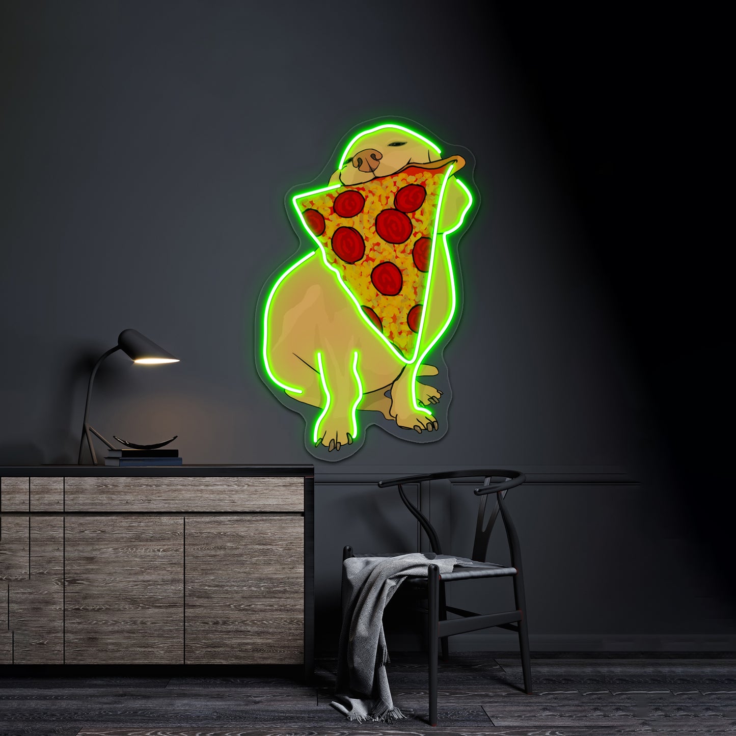 Pizza Dog Artwork Led Neon Signs Custom