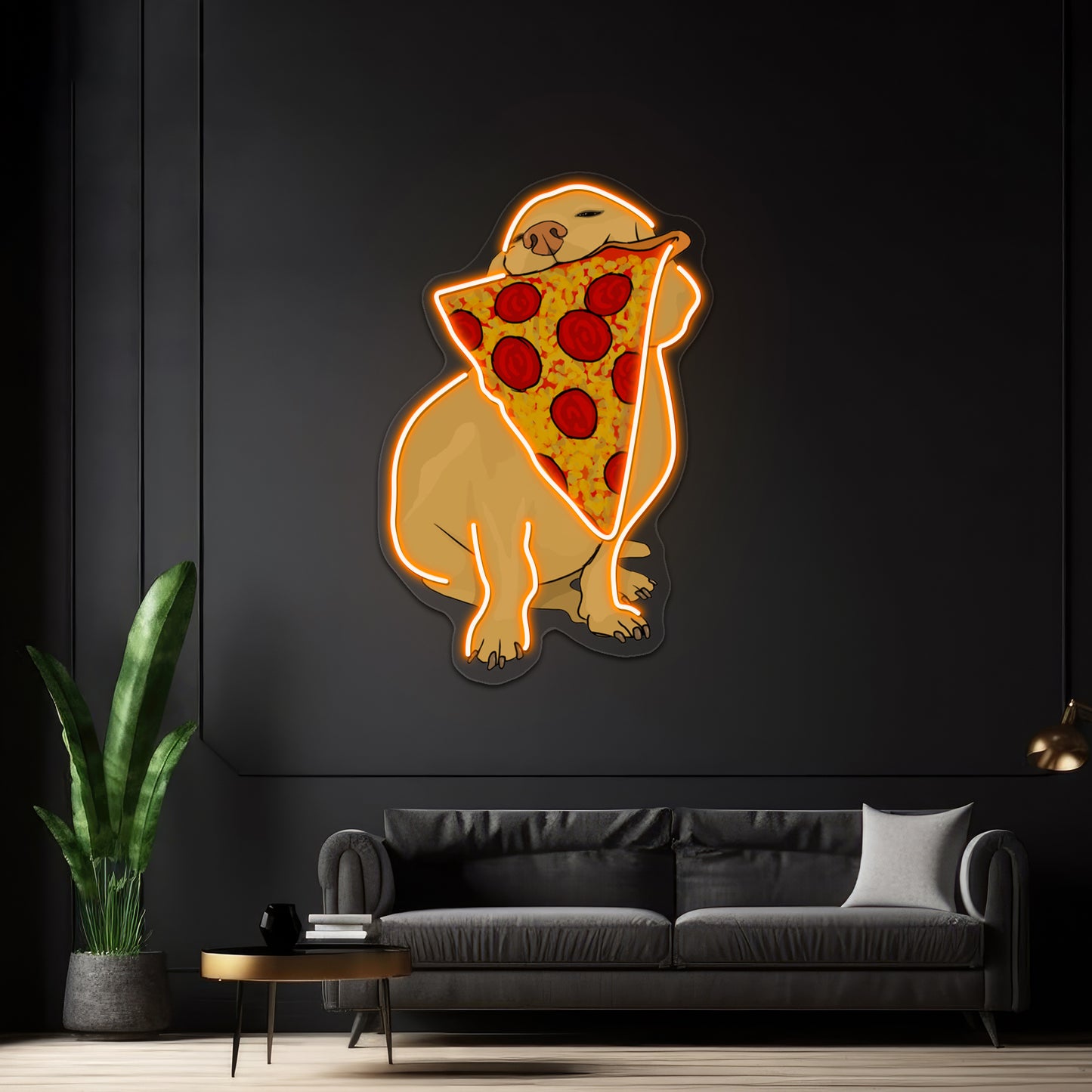 Pizza Dog Artwork Led Neon Signs Custom