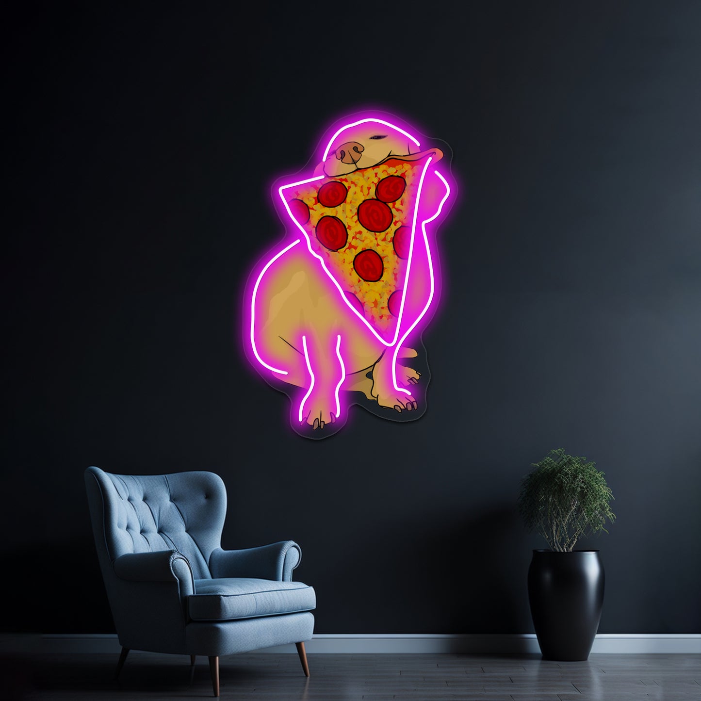 Pizza Dog Artwork Led Neon Signs Custom