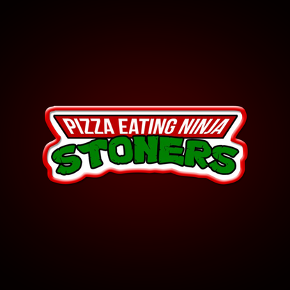 Pizza Eating Ninja Stoners Hemp Inspired Green Leaf Led Neon Sign Rgb Color - LED neon sign view 10