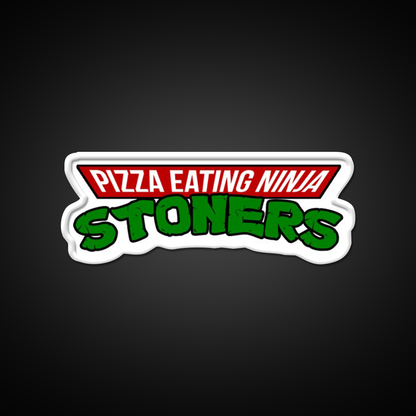Pizza Eating Ninja Stoners Hemp Inspired Green Leaf Led Neon Sign Rgb Color - LED neon sign view 11