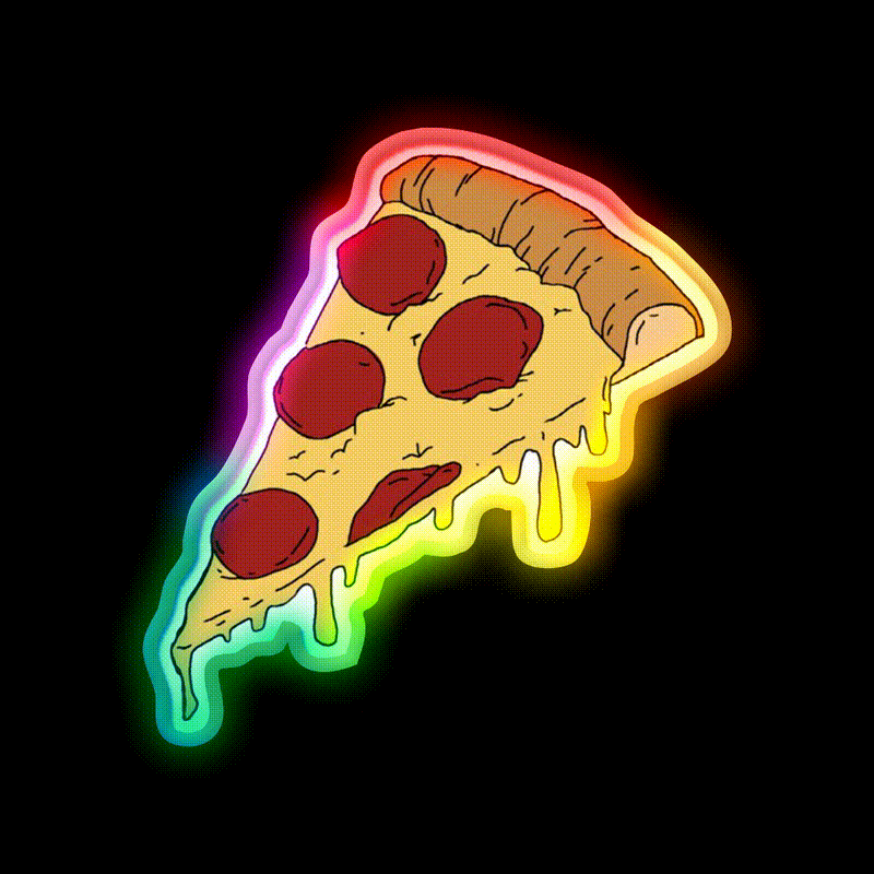 Pizza Fast Food Led Neon Sign For Burger Place Rgb Color - LED neon sign close-up detail