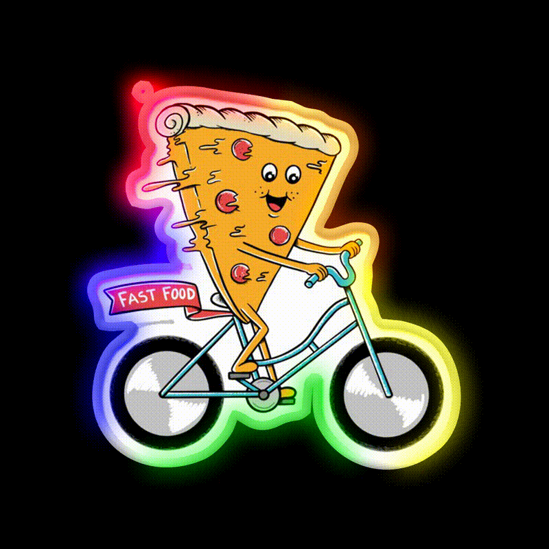 Pizza Fast Food Led Neon Sign For Burger Place Restaurant Led Sign Rgb Color