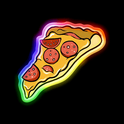 Pizza Fast Food Led Neon Sign For Burger Place Wall Art Rgb Color - LED neon sign close-up detail