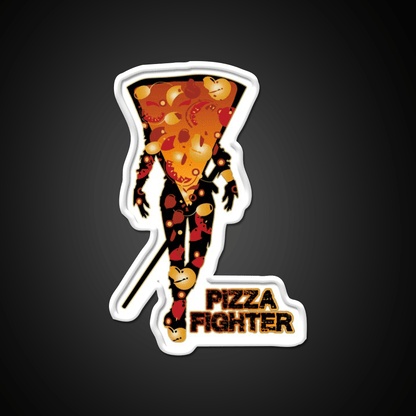 Pizza Fighter Samurai Fast Food Led Neon Sign For Burger Place Rgb Color - Shineneon