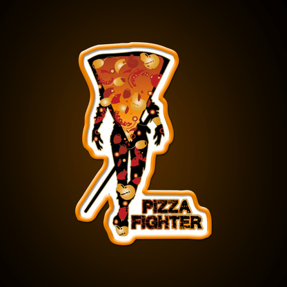 Pizza Fighter Samurai Fast Food Led Neon Sign For Burger Place Rgb Color - Shineneon