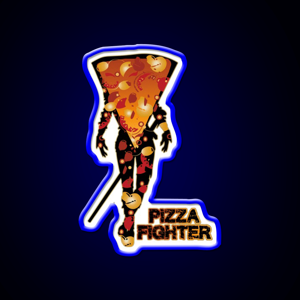 Pizza Fighter Samurai Fast Food Led Neon Sign For Burger Place Rgb Color - Shineneon