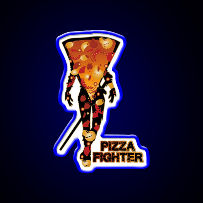 Pizza Fighter Samurai Fast Food Led Neon Sign For Burger Place Rgb Color - Shineneon