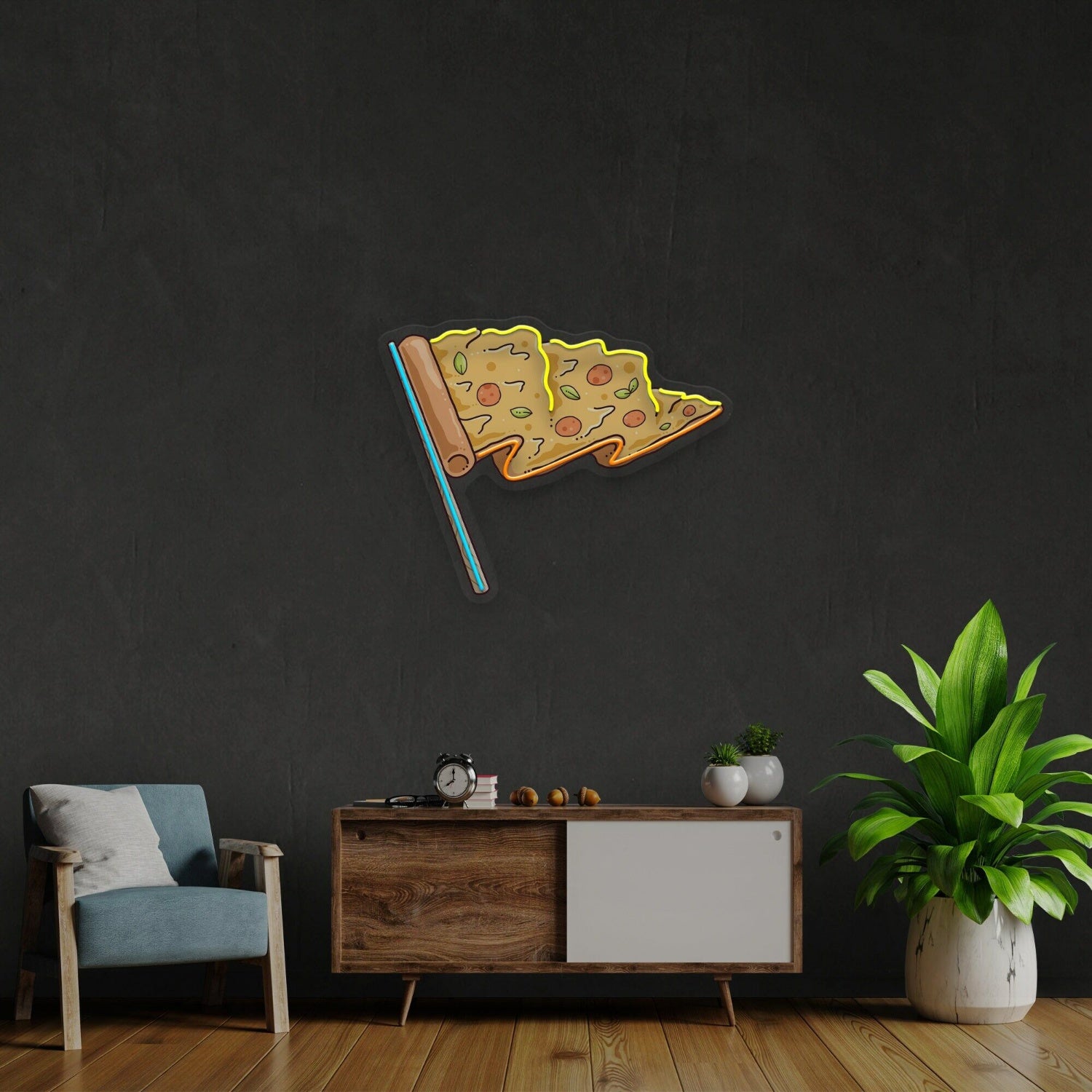 Pizza Flag Led Uv Led Neon Sign Restaurant Wall Decor Pizza Decor | Shineneon