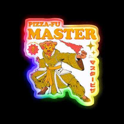 Pizza Fu Master Funny Pizza Led Neon Sign Chinese Food Rgb Color