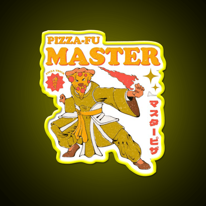 Pizza Fu Master Funny Pizza Led Neon Sign Chinese Food Rgb Color - Shineneon