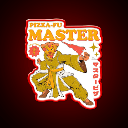 Pizza Fu Master Funny Pizza Led Neon Sign Chinese Food Rgb Color - Shineneon