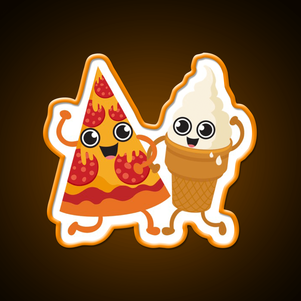 Pizza Ice Cream Fast Food Led Neon Sign For Burger Place Rgb Color - Shineneon