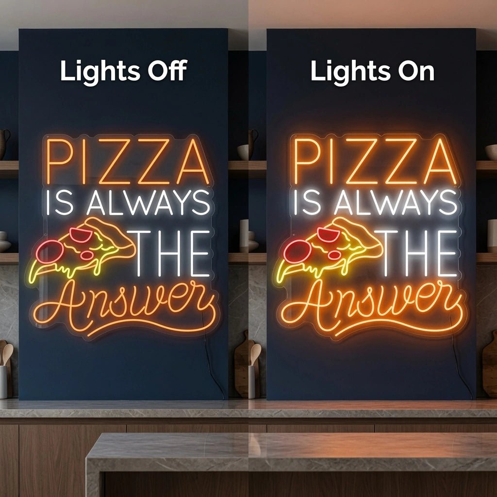 Pizza Is Always The Answer Wall Decor LED Neon Sign - Shineneon