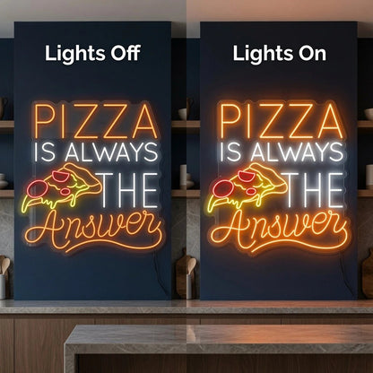 Pizza Is Always The Answer Wall Decor LED Neon Sign - Shineneon