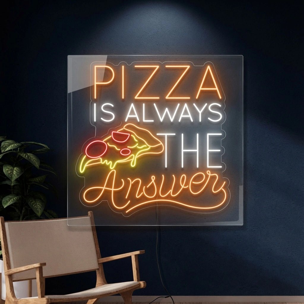 Pizza Is Always The Answer Wall Decor LED Neon Sign - Shineneon