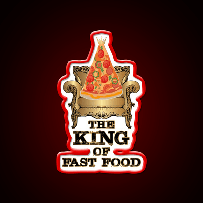 Pizza King Of Junk Food Throne Fast Food Led Neon Sign For Burger Place Rgb Color - Shineneon