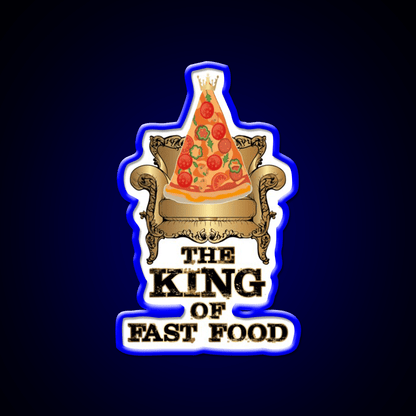 Pizza King Of Junk Food Throne Fast Food Led Neon Sign For Burger Place Rgb Color - Shineneon
