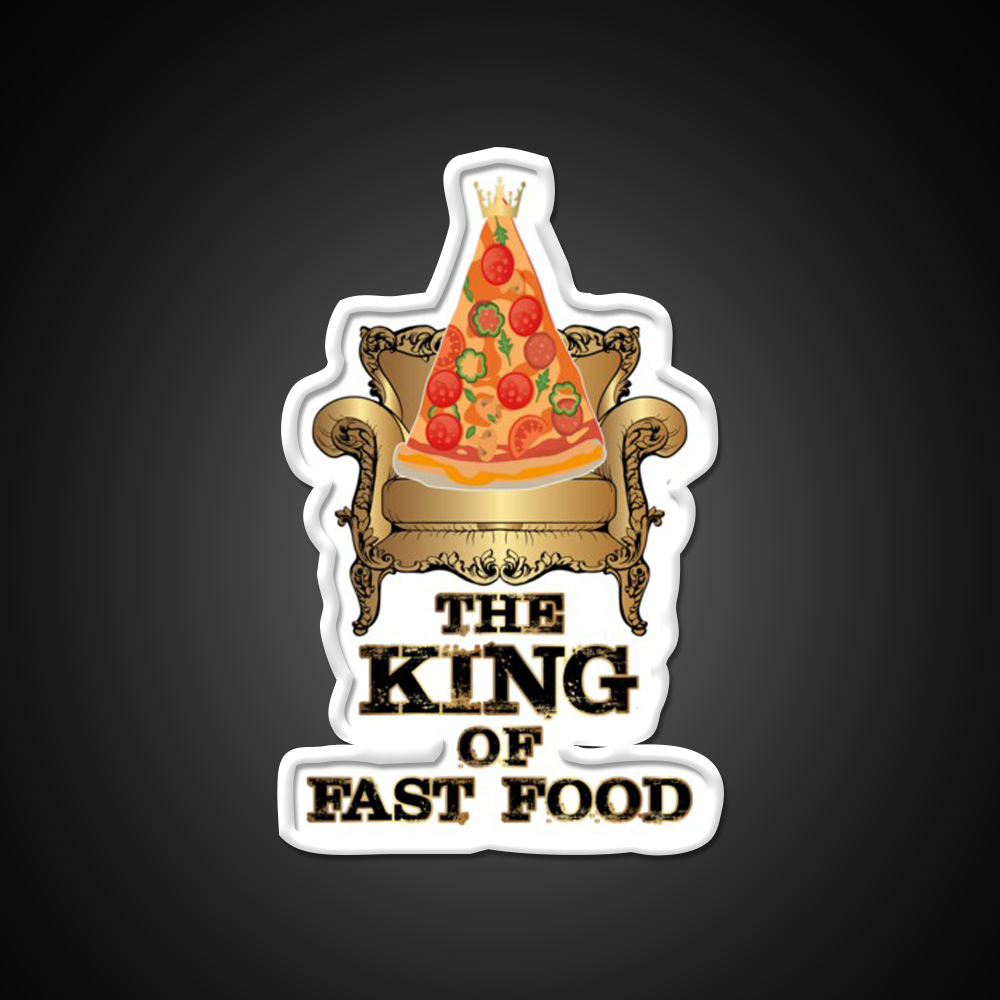 Pizza King Of Junk Food Throne Fast Food Led Neon Sign For Burger Place Rgb Color